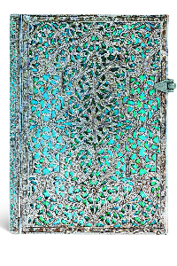 PAPERBLANKS FILIGRANA PLATEADA AZUL MAYA MIDI LINEAS