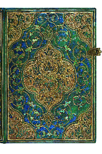 PAPERBLANKS CRONICAS TURQUESA MIDI LINEAS BROCHE