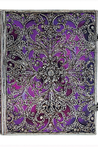 PAPERBLANKS FILIGRANA PLATEADA AUBERGINE PURPURA ULTRA LINEAS