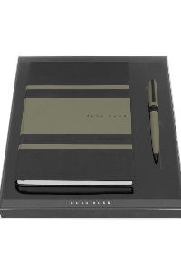 HUGO BOSS - SET BOLIGRAFO GEAR MATRIX KHAKI + NOTEBOOK A5 (HNH127TD + HSC9744T)