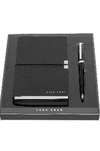 HUGO BOSS - SET BOLIGRAFO GEAR ICON BLACK + NOTEBOOK A5 (HNM124AA + HSN2544A)