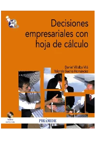 DECISIONES EMPRESARIALES CON HOJA DE CALCULO